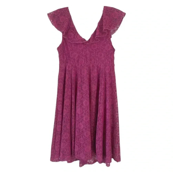TORRID NWT Berry Lace Skater Dress Size 0 L 12 - Picture 4 of 7